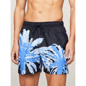 Tommy Hilfiger Men Palm Print 5" Swim Trunks Palm Desert Sky Size S